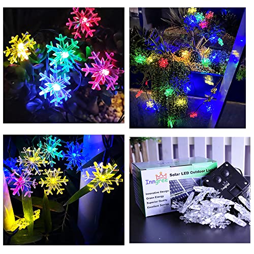 Inngree SSTSM30LED-01 Solar Christmas Fairy String Lights 20 Ft 30 Led 8 Modes Solar Snowflake Outdoor Waterproof Powered String Lights thumb #3