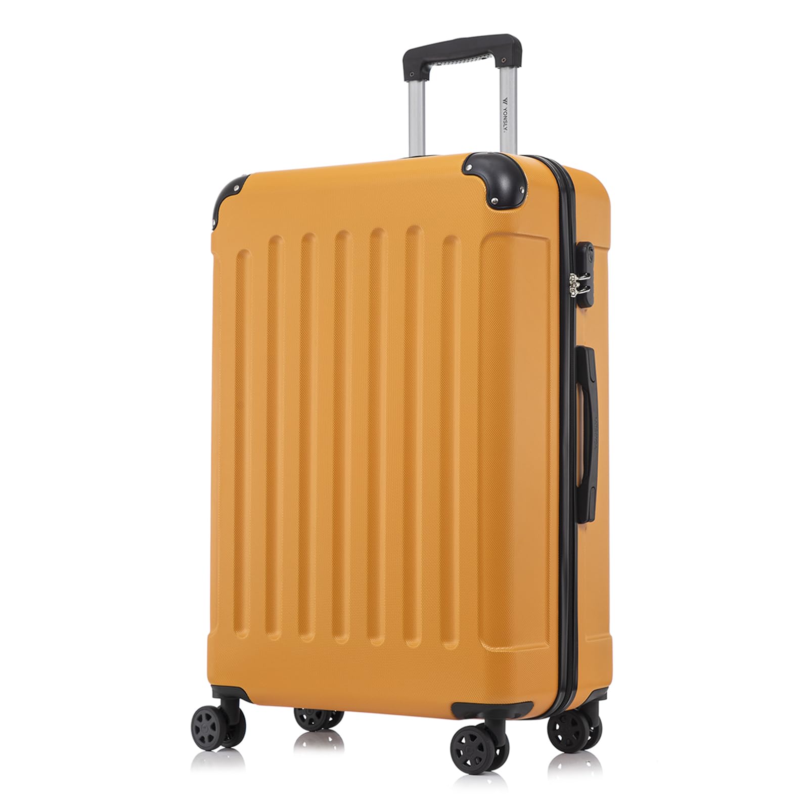 yonsly Koffer Suitcase, Trolley Reisekoffer, Rollkoffer Handgepäck mit 4 Rollen 360°, ABS Hartschalen, Sicherheitsschloss, Weicher Gummigriff, 210D-Futter