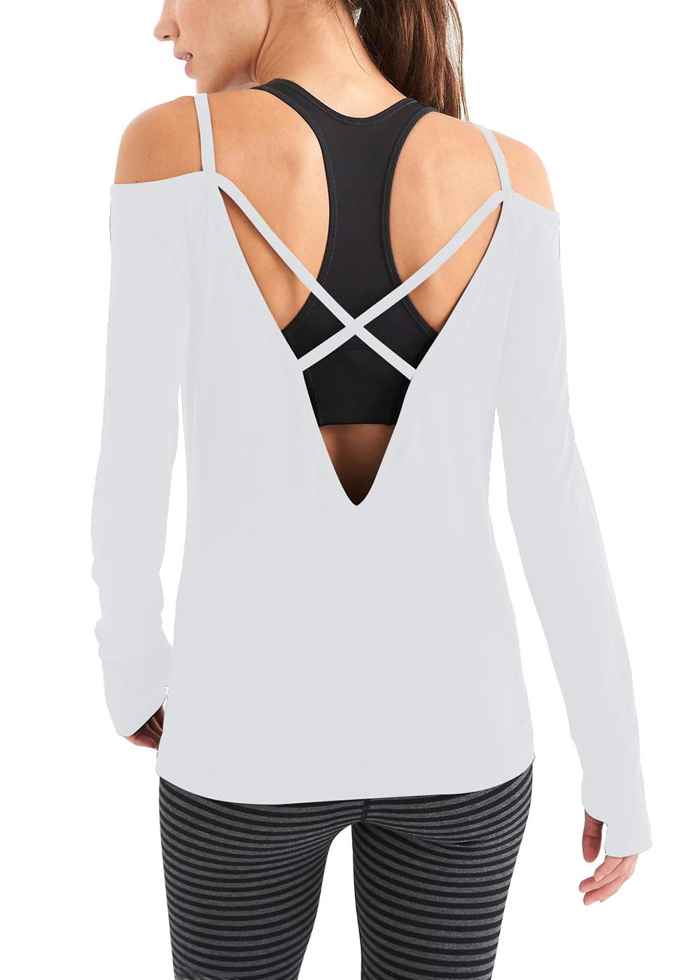 Bestisunwomens Long Sleeve Yoga Tops Workouts Clothes Activewear