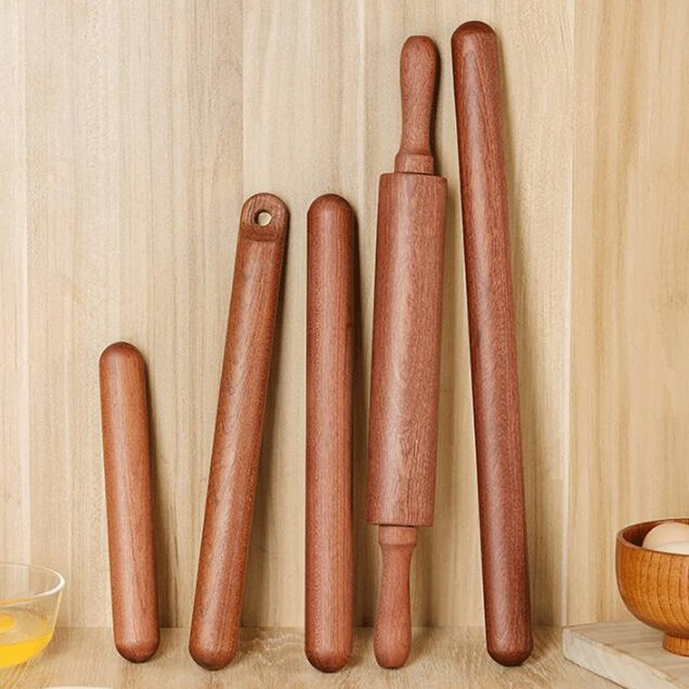 Nudelhölzer zum Backen, Nudelrolle für Knödelverpackung, Nudelholz zum Backen im Haushalt, Nudelholz zum Ausrollen aus ganzem Holz (Größe: B) (A)