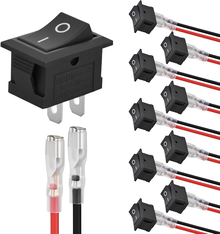 Mini interruptor rocker ON/OFF Nilight 2 pinos SPST – Kit com 10 unidades
