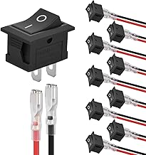Nilight 10-Pack Mini KCD1 ON/Off Rocker Switch Kit (12V/20A) with Wires