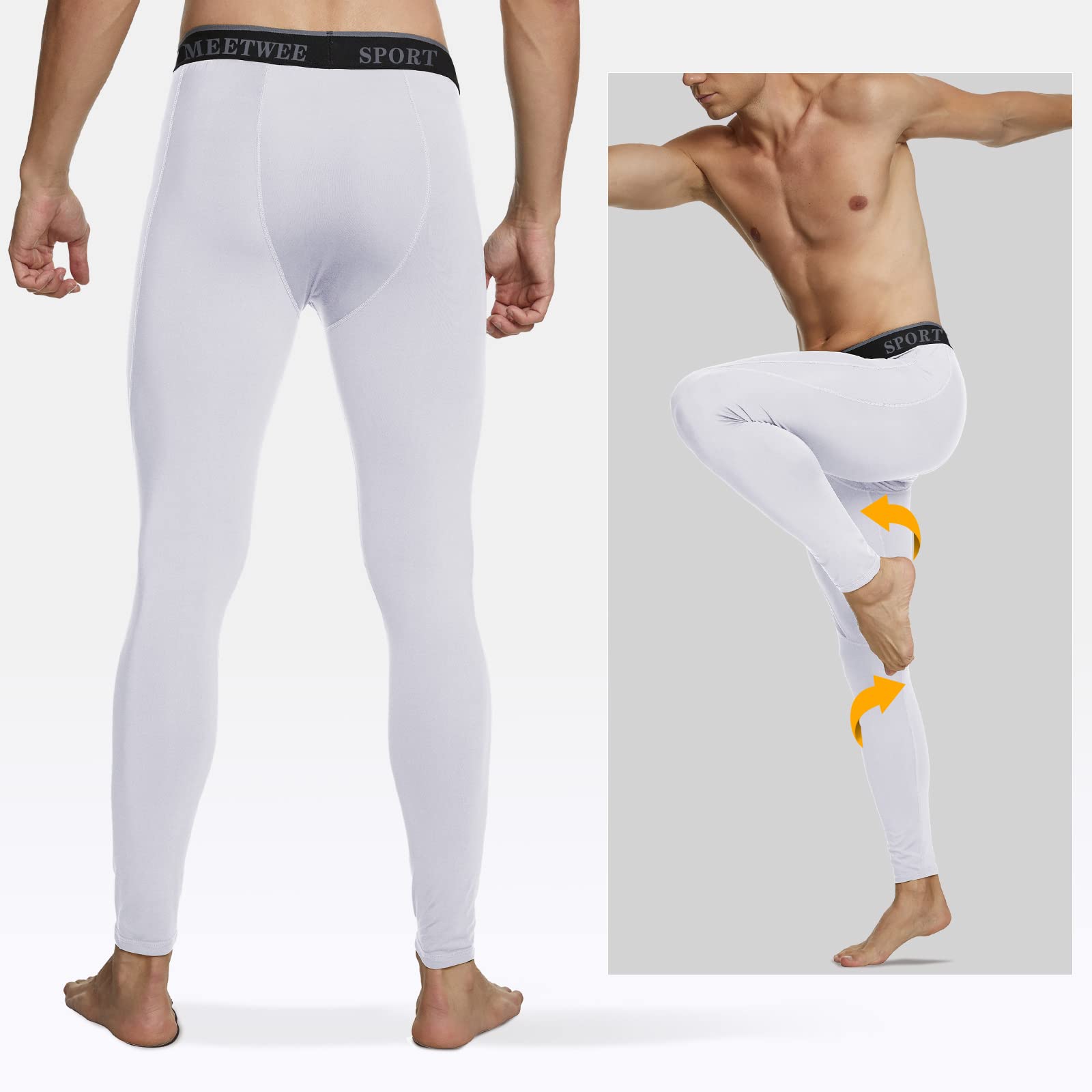 MEETWEE Men's Compression Sports Leggings Uomo