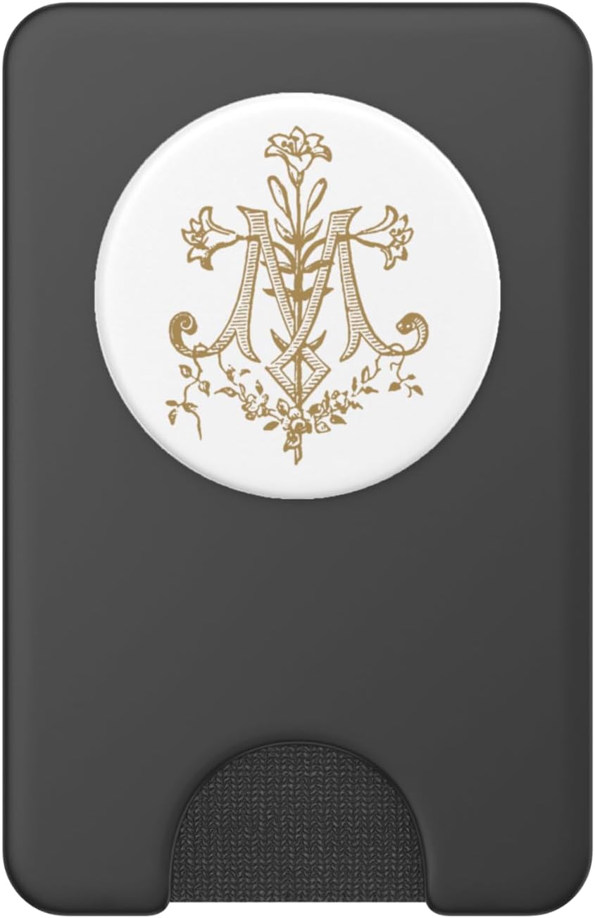 Vintage Virgin Mary Monogram Auspice Maria Catholic PopSockets PopWallet for MagSafe