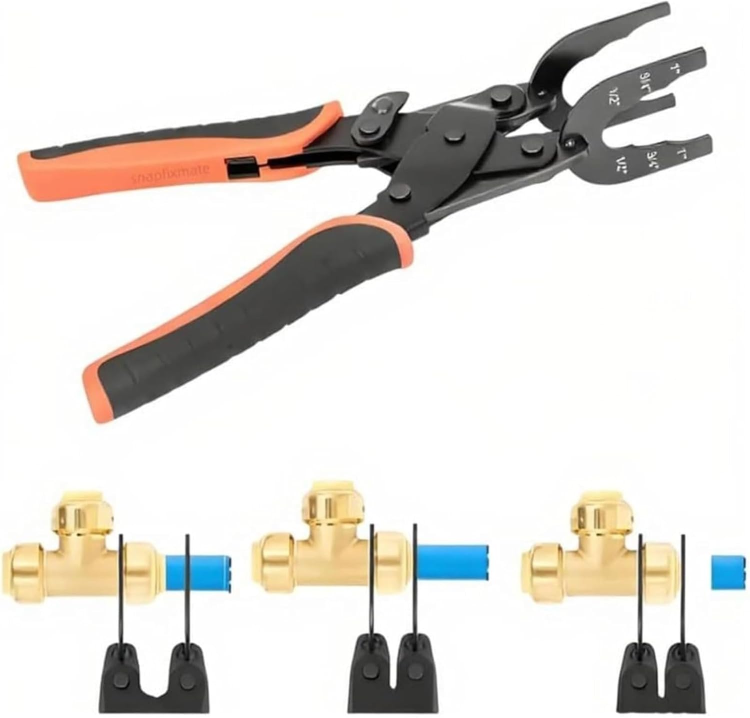 Sizes 1/2", 3/4", 1" Disconnect Pliers, Push Fit Disconnect Tong Tool, Multi-Sized Removal Tool, Push To Connect Removal Tools Disconnects Tongs for Pvc Copper Pipe (2 PCS)