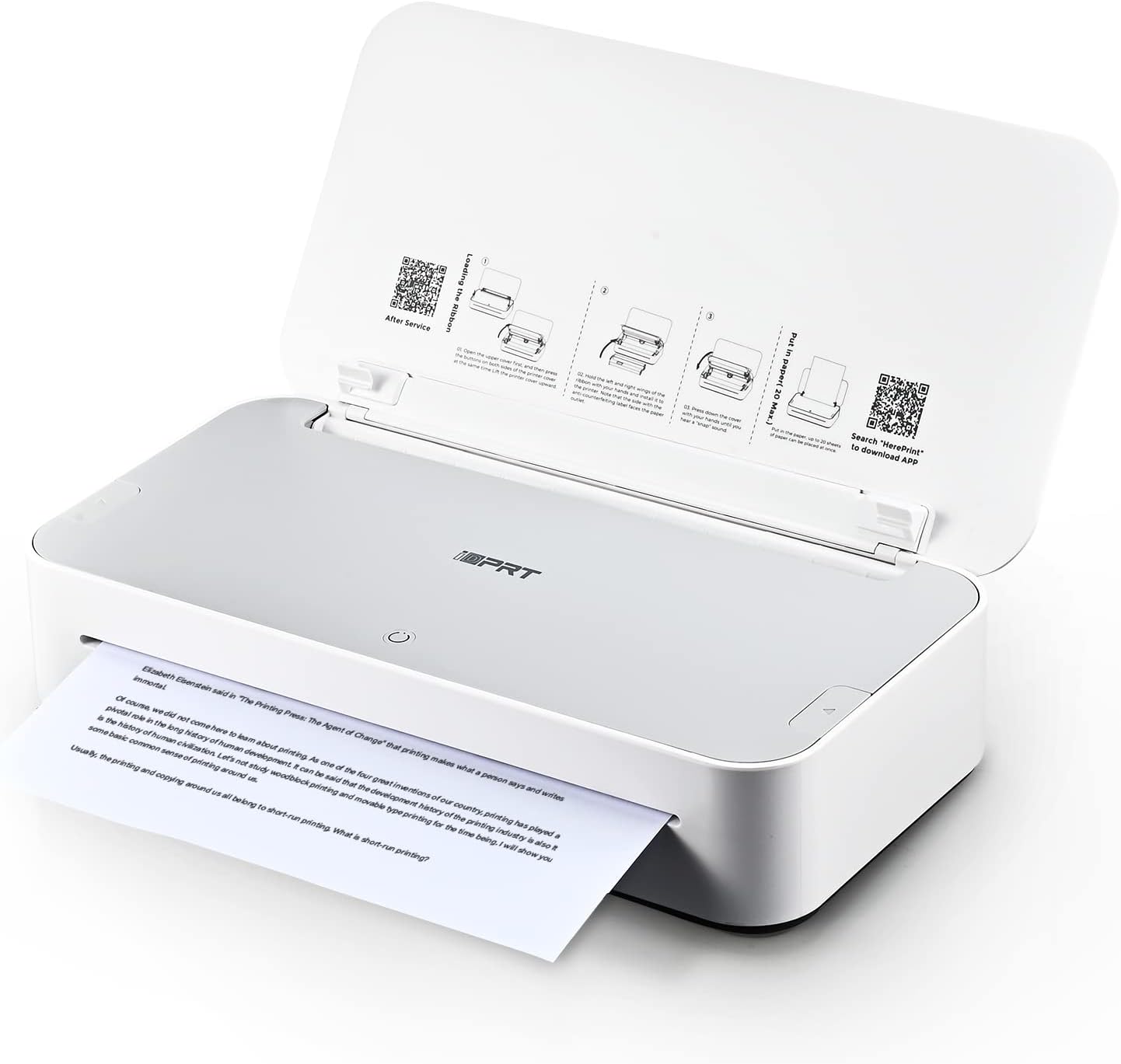 iDPRT Wireless Printer Portable Printer w/OnePiece Easyto