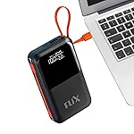 FLiX UltraCharge XPB-P45 20,000mAh 45W QC Power Delivery PPS Power Bank, in-Built Type C & Lightning Fast Charging Cables, LED for Charging Percentage with Amp and Volt Display (Black)