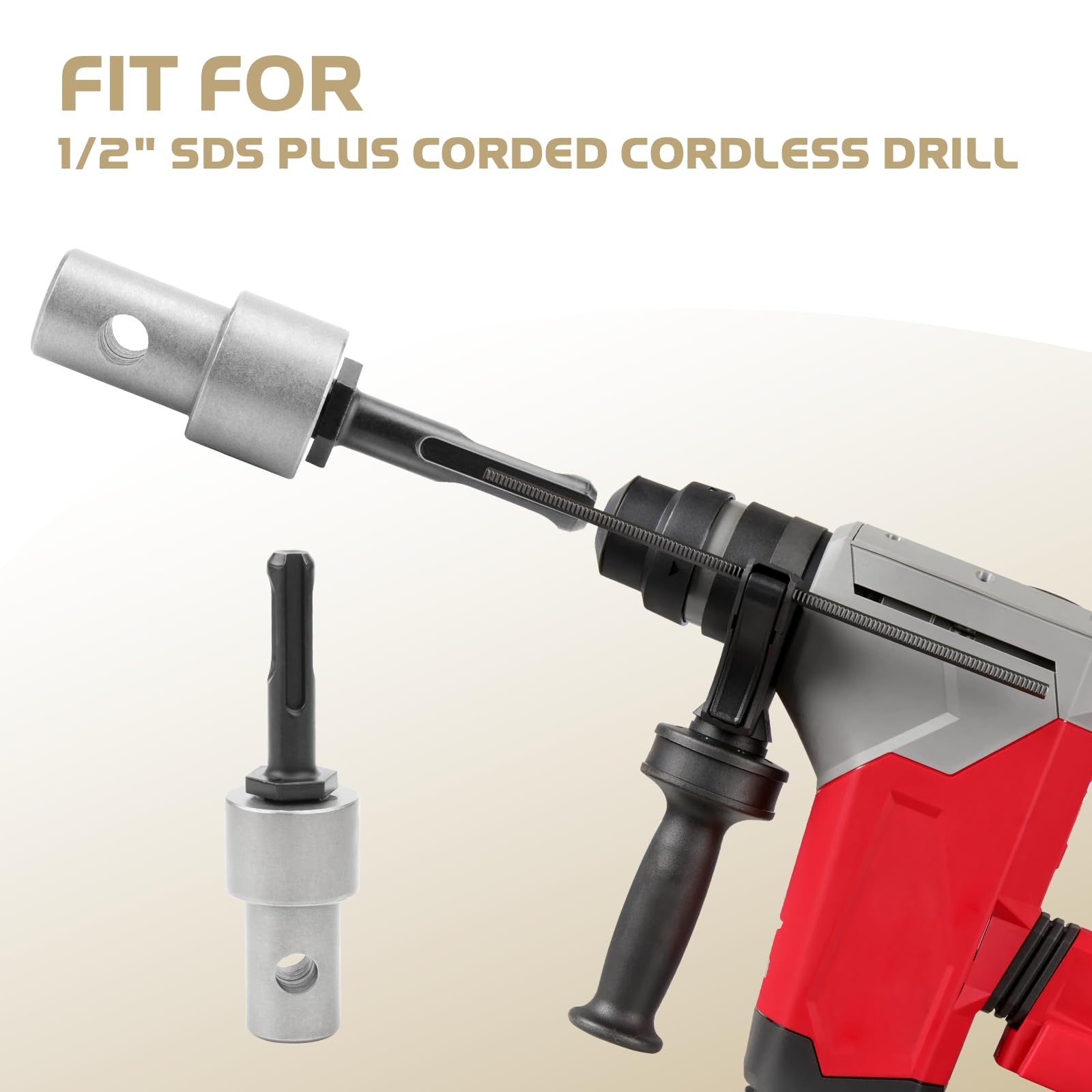 Earth Auger Drill Adapter for 1/2" SDS Plus Corded Cordless Drill — Amazon image 6