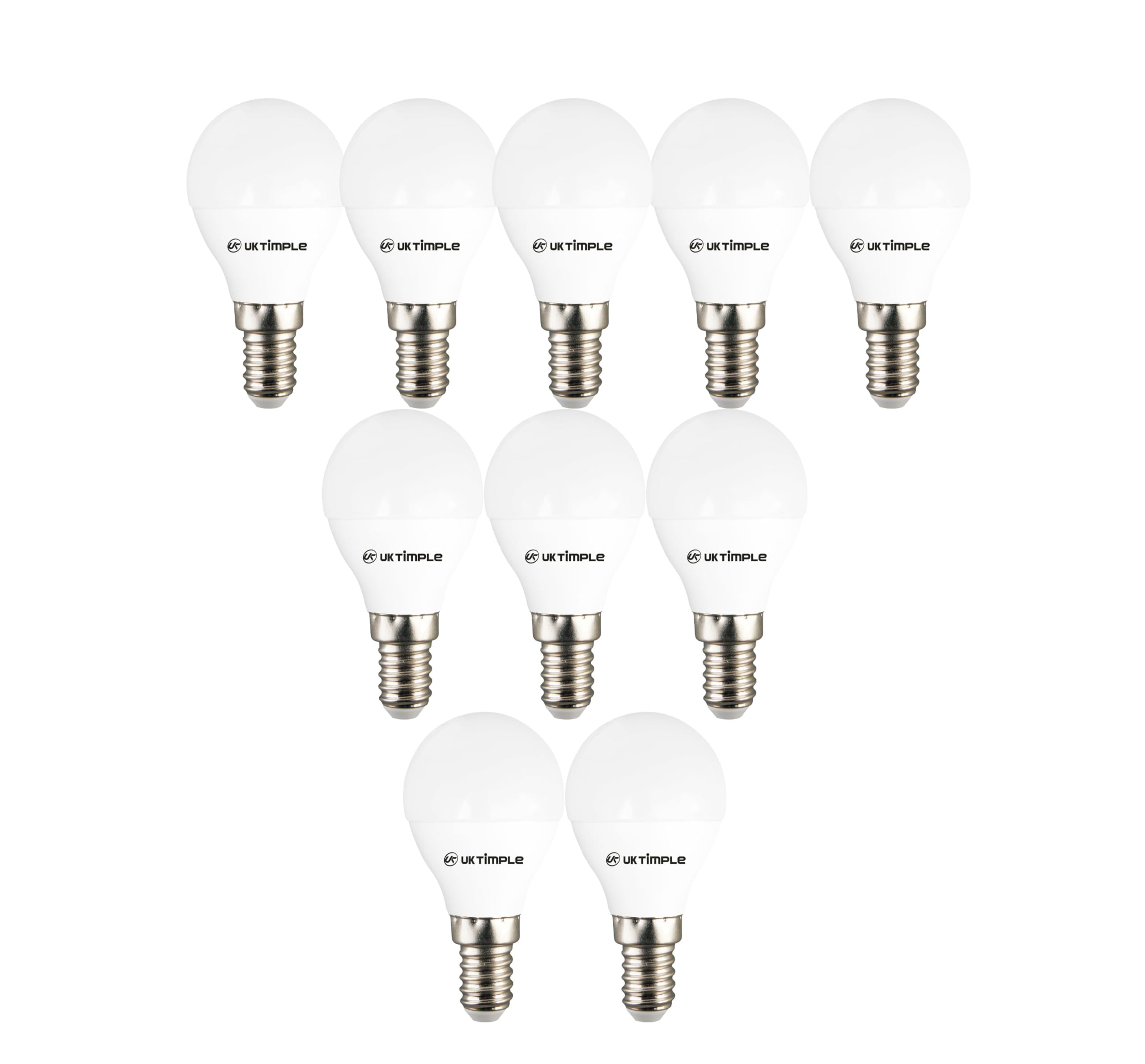 Uk Timple 3W E14 LED Light Bulbs Daylight 6500K, 30W Equivalent, 320 Lumens, Small Edison Screw SES Base, Energy Saving G45 Golf Ball Lamp, Instant On, 25,000 Hour Lifespan, Multipack