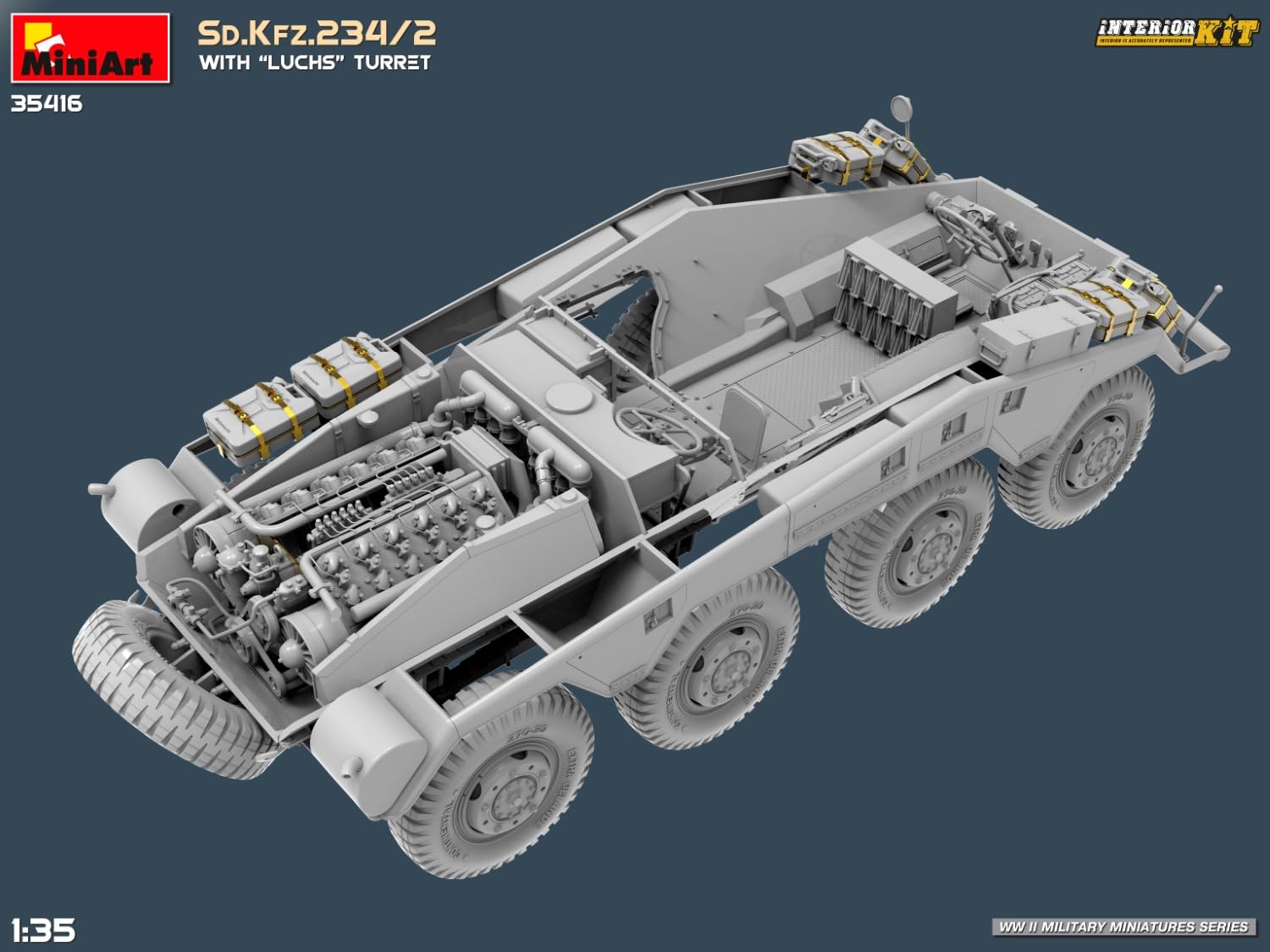 (MIN35416) - Miniart 1:35 - SD.Kfz.234/2 with 'Luchs' Turret (INT Kit)