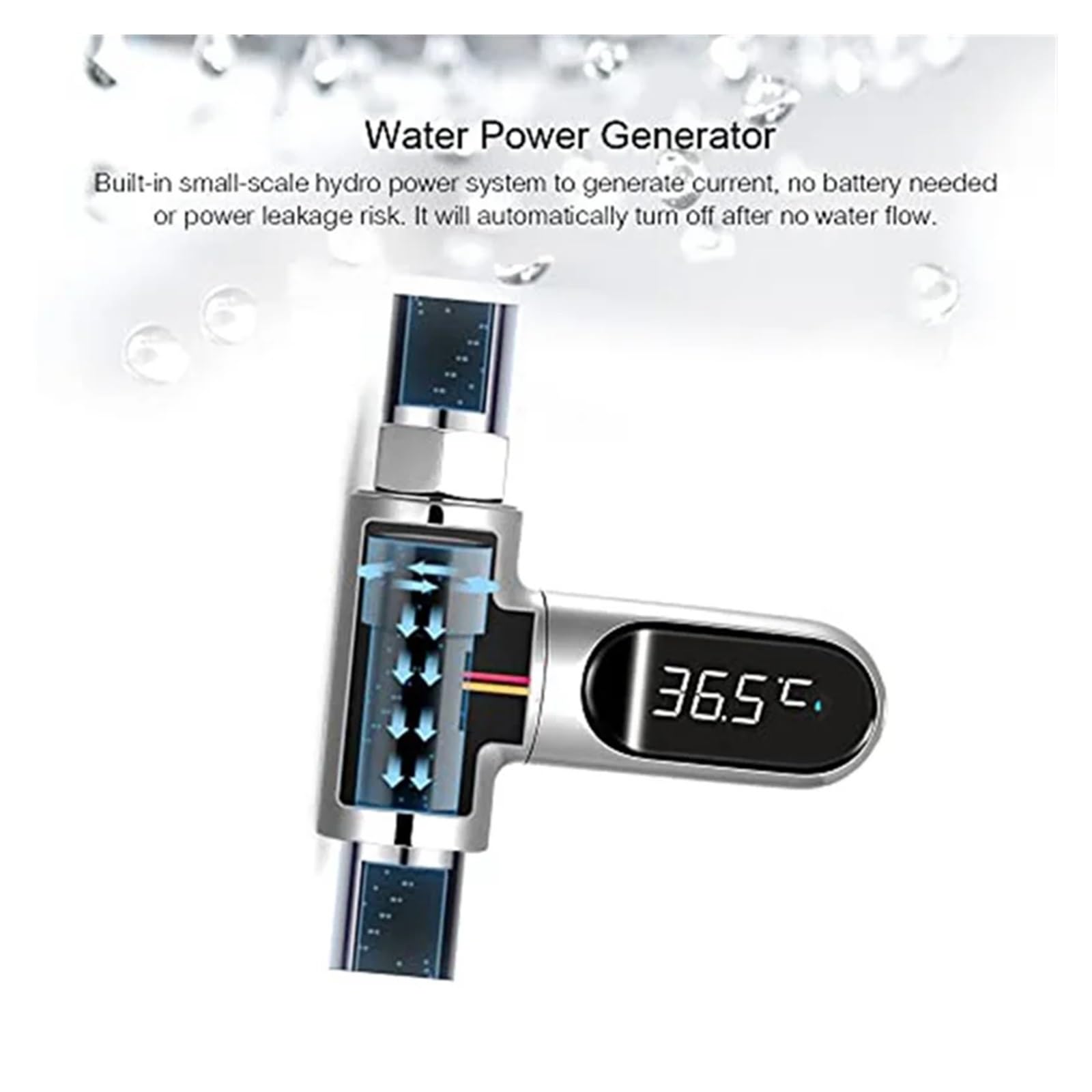 Medidor de temperatura de ducha 1 juego de termómetro ducha con pantalla digital LED y agua for Para el hogar y el baño
