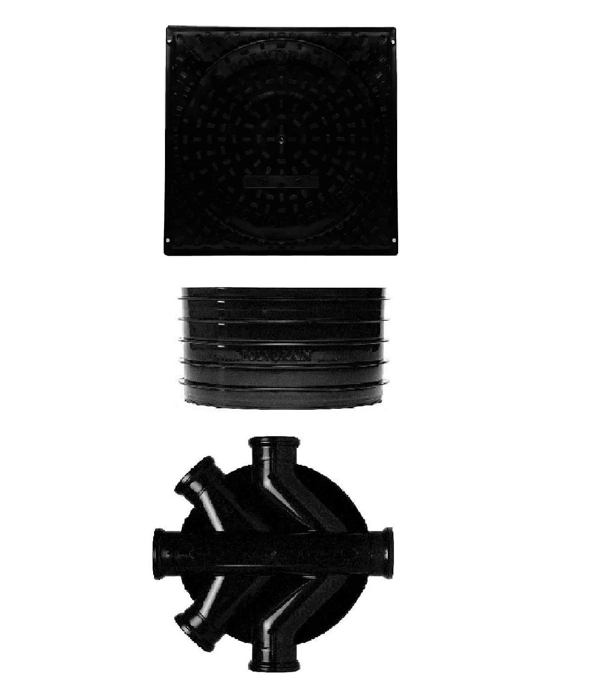Polydrain 450Mm Manhole Inspection Chamber Full Set With Square Cover- Underground Drainage