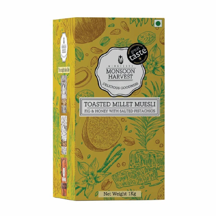Buy MONSOON HARVEST Wingreens Toasted Millet Muesli, Fig & Honey with