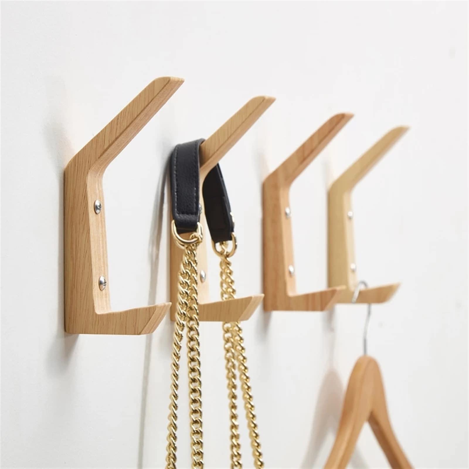GLigeT Wand Garderobenleiste Holz Wand Haken Garderobe Tür Kleiderbügel Multifunktionale Lagerung Zubehör Küche Badezimmer Dekoration Massivholz Schlüssel Haken Wandgarderoben(B)