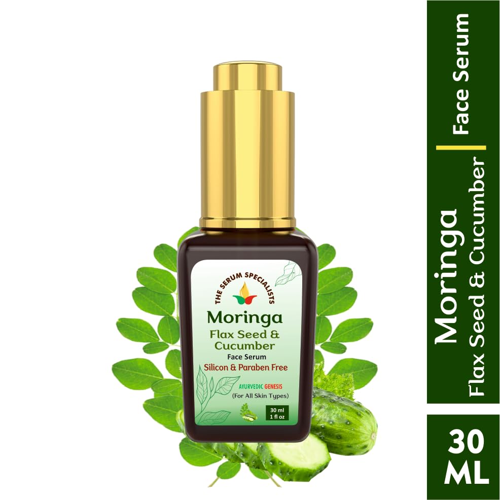 Image of Moringa Flax Seed & Cucumber - Hydrating & Soothing | Infused with Moringa, Flax Seed & Cucumber Extracts | Refreshes & Calms Skin | For All Skin Types | 30ml