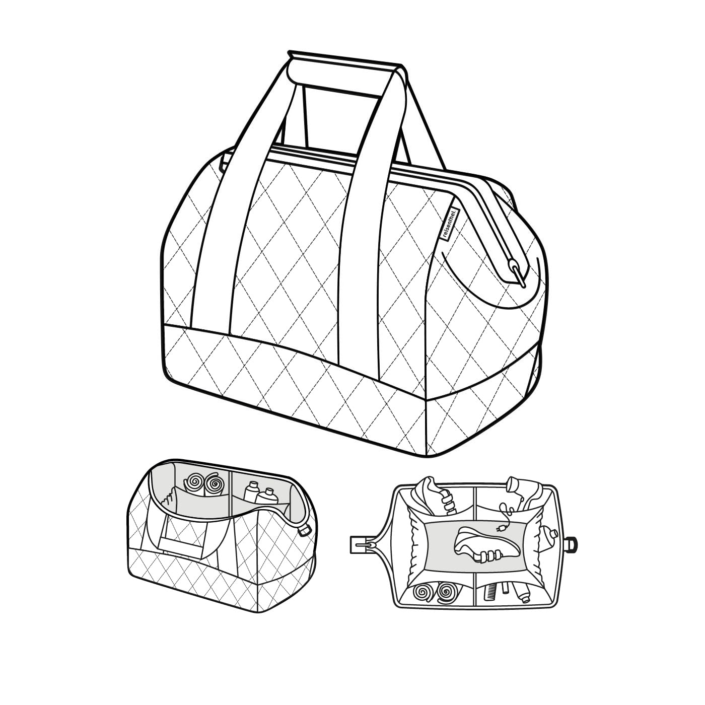 reisenthel Allrounder L Vielfältige Doktortasche zum Reisen, für die Arbeit oder Freizeit Mit funktional-stylischem Design, Couleur:Rhombus Black