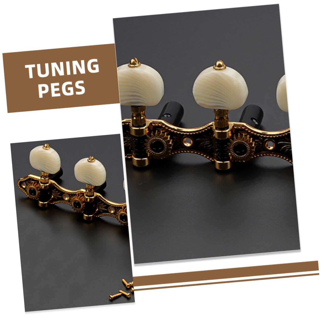Levemolo 1satz Gitarre Stimmgerät Gitarrenstimmmechaniken Goldene Tuning Pegs Für Akustik Gitarren Präzise Stimmtechnik Für Musiker Aller Niveaus