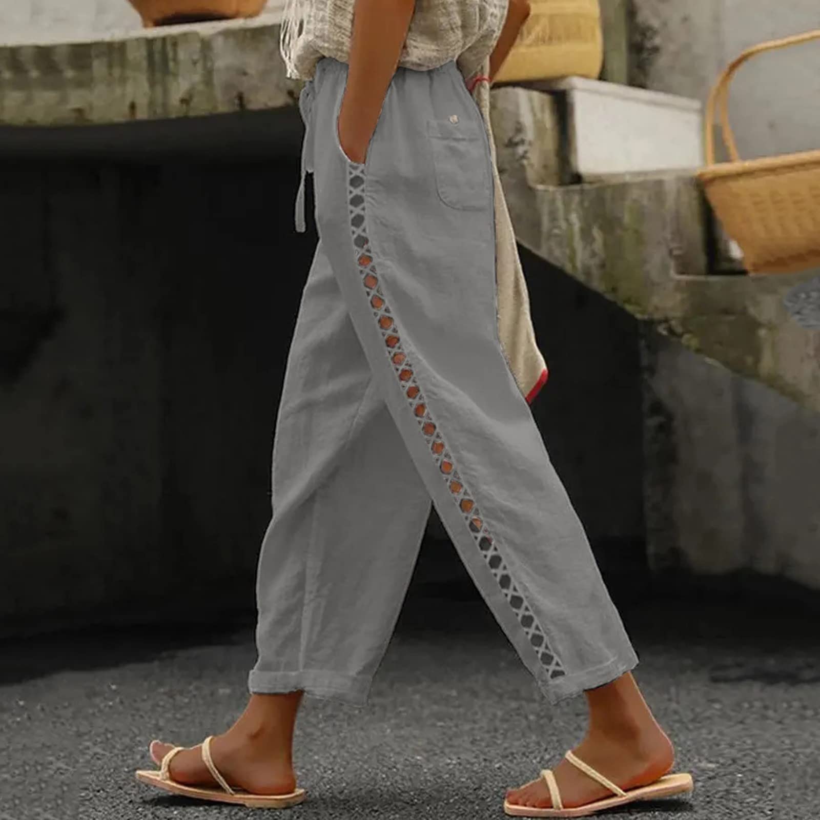Puimentiua Pantaloni Estivi In Lino Pantaloni in lino Donna