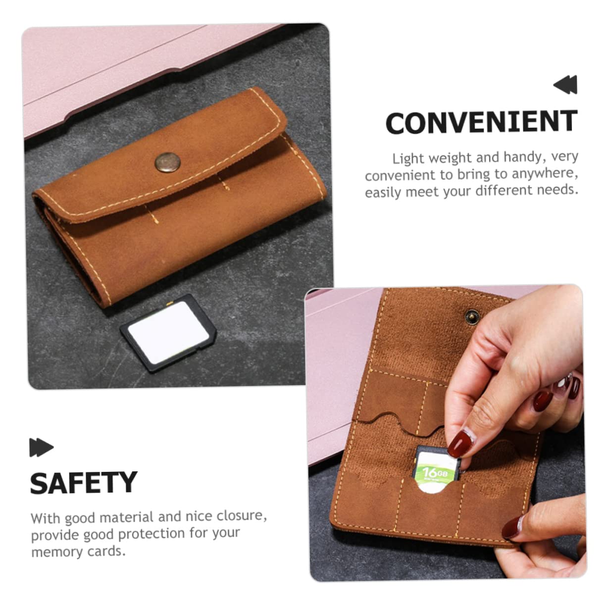 VILLCASE 2pcs Retro Camera Memory Card Case Storage for Cards Lightweight Drop-Resistant Design for Organizing