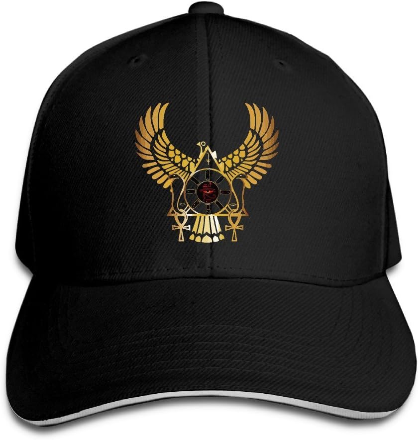 Adults Egyptian Ibis Ankh Horus Eye Adjustable Sandwich Hat Cap