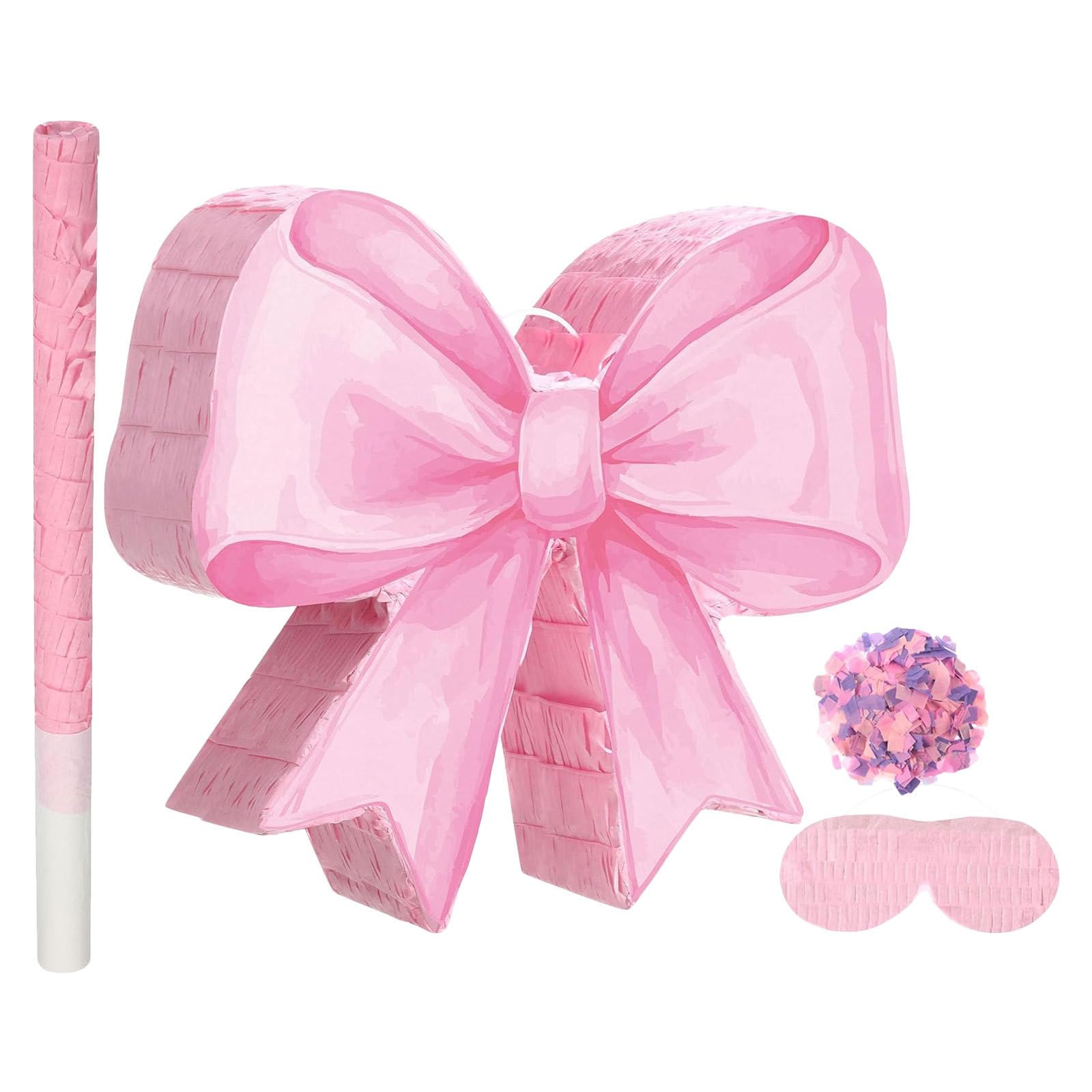 Piñata Rosa Lazo Decorativo de Papel para Niñas y Bodas