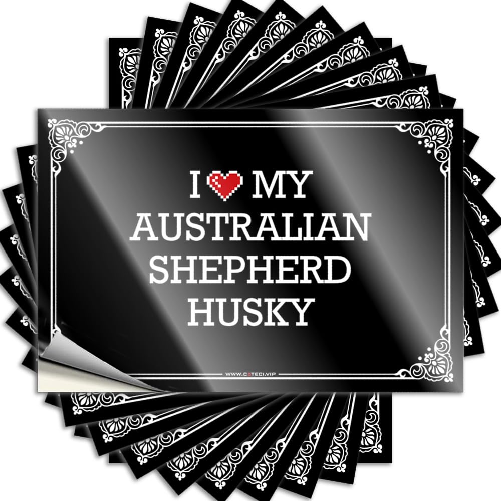 Fall, Funny Sticker Water I Love My Australian Shepherd Husky | Coffee Guys(6X9CM)