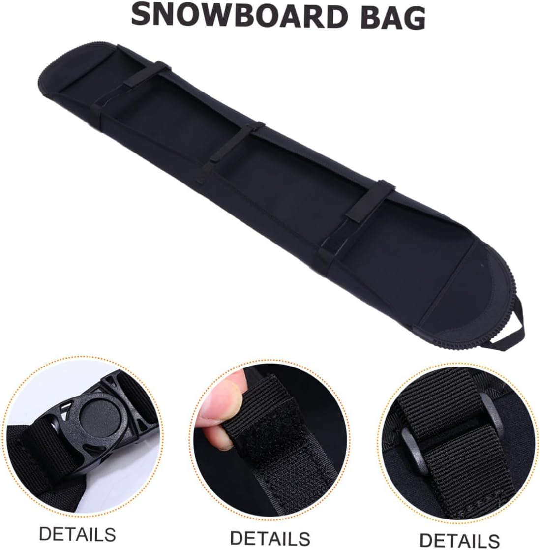 Snowboard Storage Bag with Backpack Straps Lightweight Snowboard Protection Cover for Travel and Outdoor Sports