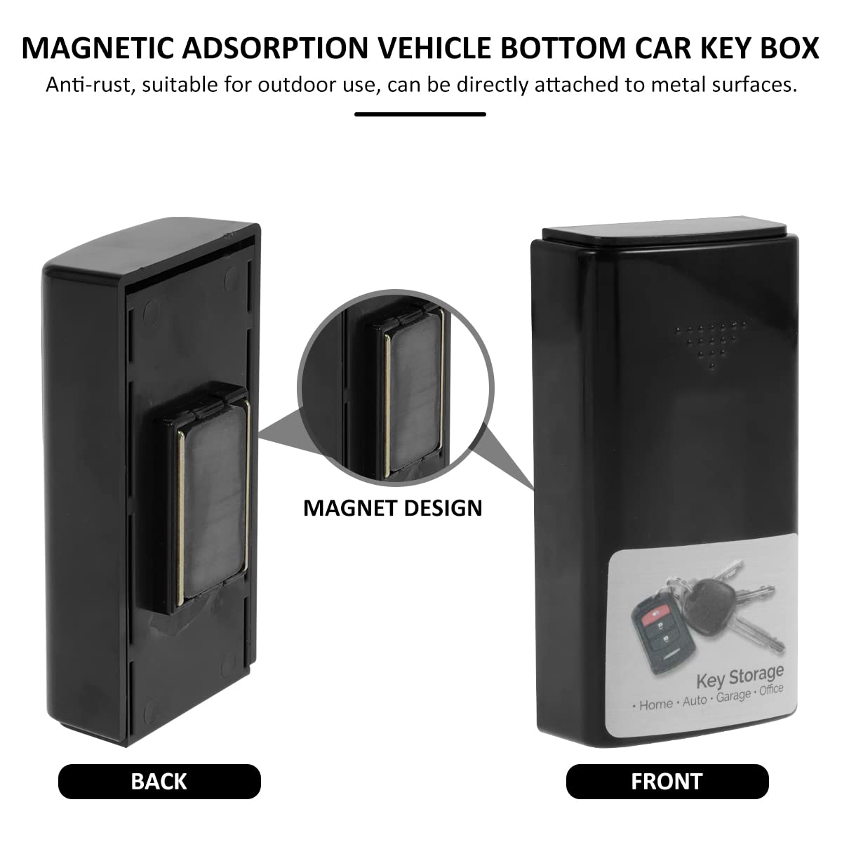 Cassetta Attrezzi Impermeabile Magnetica – 1 Scatola + 2 Fibbie In Metallo – Per Chiavi Auto E Piccoli Oggetti – Resistente E Portatile