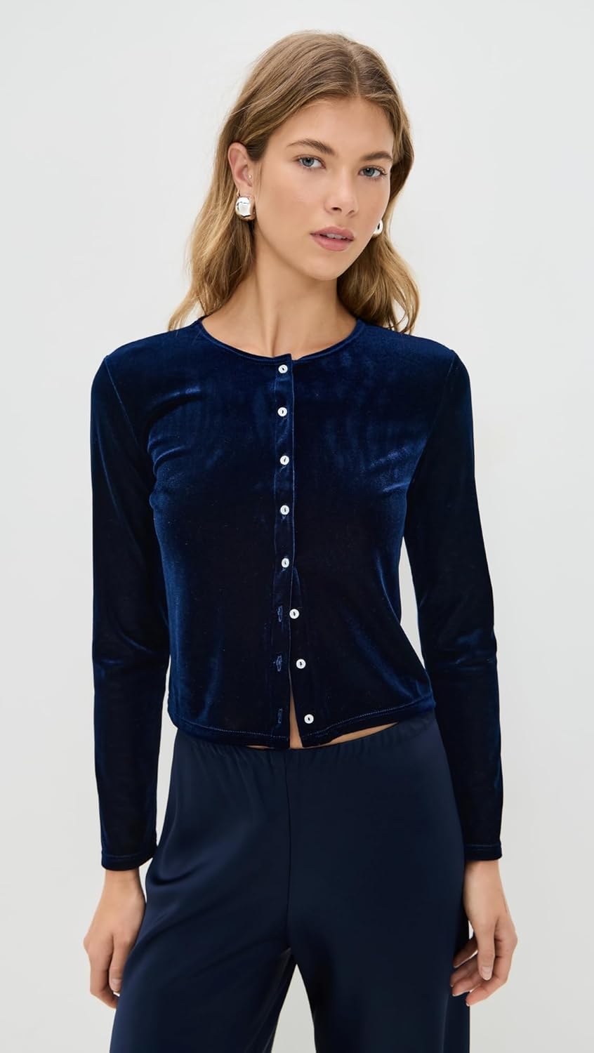 LE BOP Women's Eloise Velvet Cardigan - Image 2