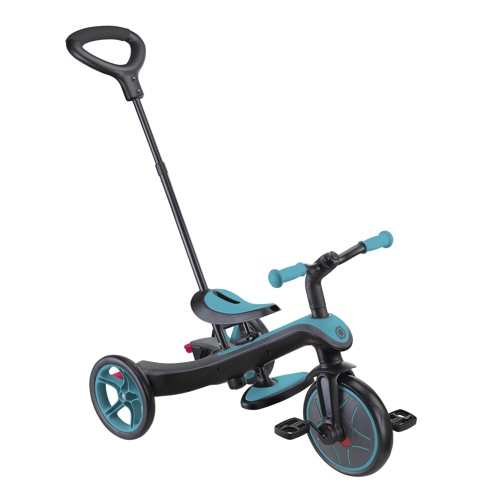 Globber - Triciclo Explorer 4 in 1 - Triciclo evolutivo e drenante per bambini dai 10 mesi ai 5 anni - Versione 2 - Blu Turchese