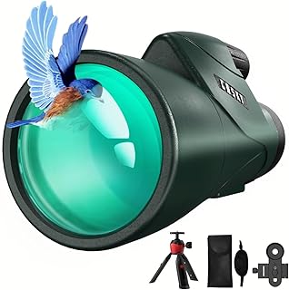 Gosky Piper Monocular Telescope, 12x55 HD Monocular for Adult with BAK4 Prism & FMC Lens, Lightweight Monocular with Smartphone Adapter Suitable for Bird Watching Hunting Wildlife Hiking Traveling