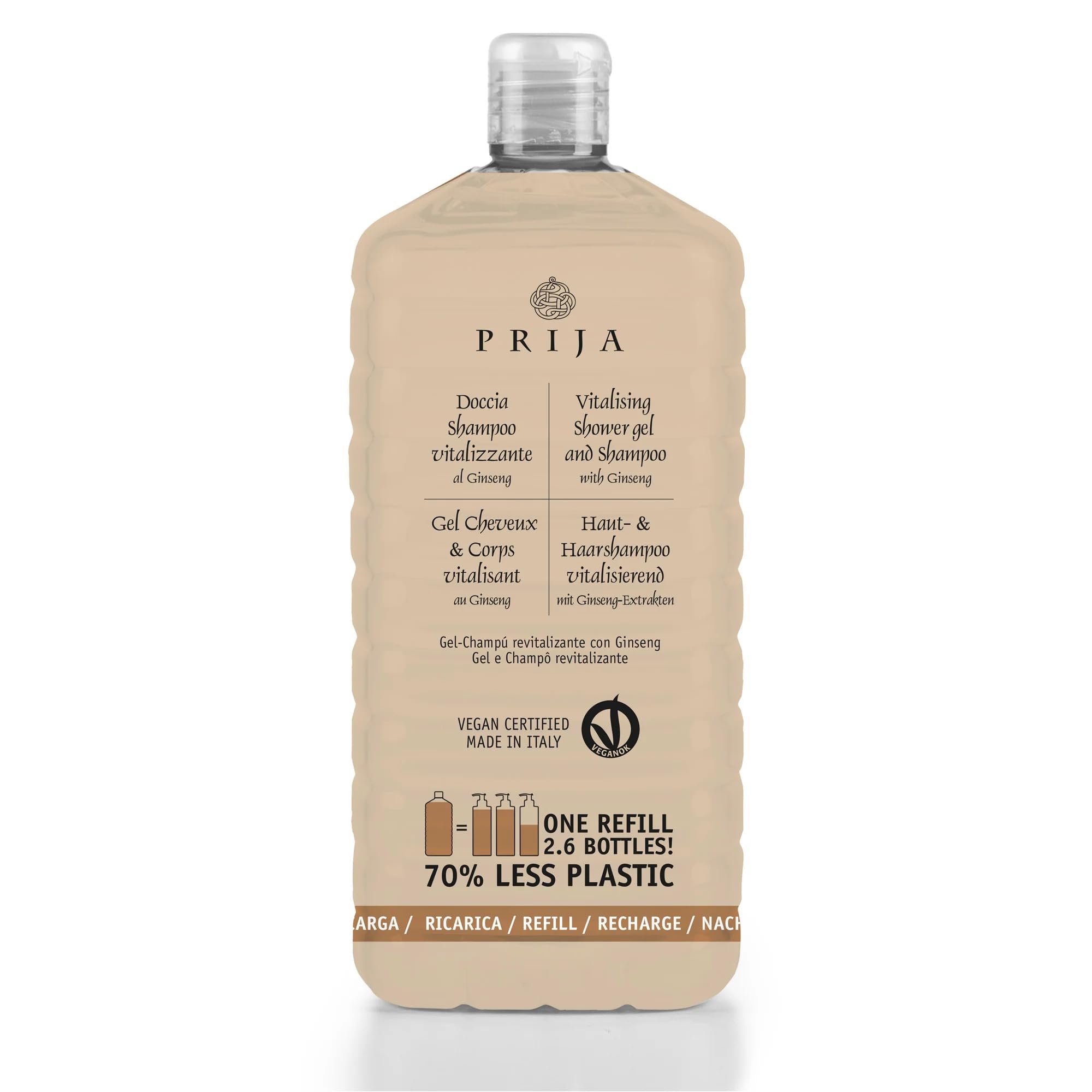 thehotelery.de Prija Shampooing revitalisant 2 en 1 pour la peau et les cheveux avec ginseng 1000 ml Recharge (1 L) Gel douche/shampooing, cosmétique d'hôtel, bien-être et spa, shampooing d'hôtel (4 x