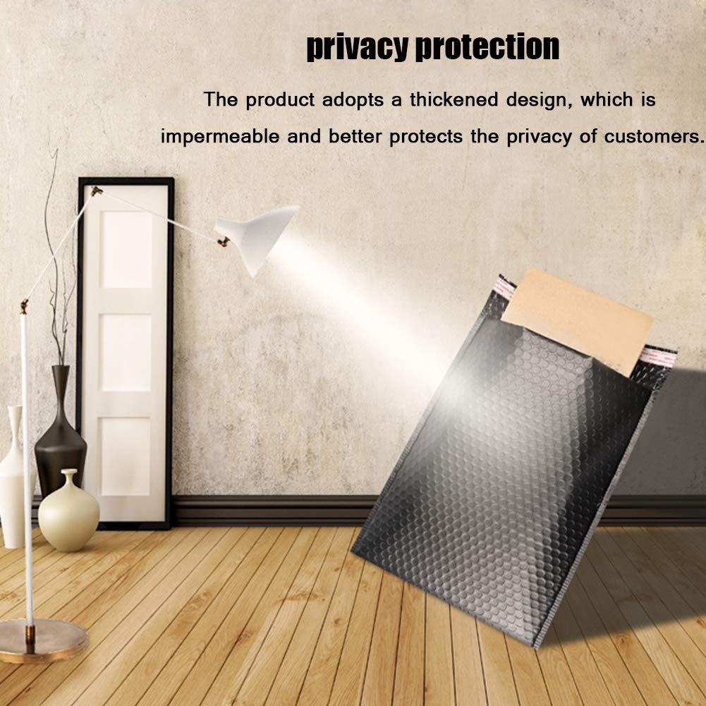 Lot de 60 enveloppes à bulles en polyéthylène noir - 33 x 40 cm - Imperméables et indéchirables - Pour bureaux, maison, magasins et écoles - Bande autocollante rembourrée pour une expédition sécurisée