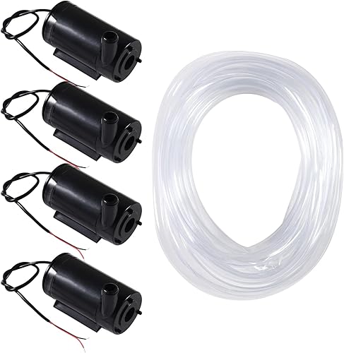 Mini bomba de agua micro sumergible de 3 a 5 V CC con tubo de vinilo transparente, tubo flexible para acuario, fuente de jardín, estanque (4
