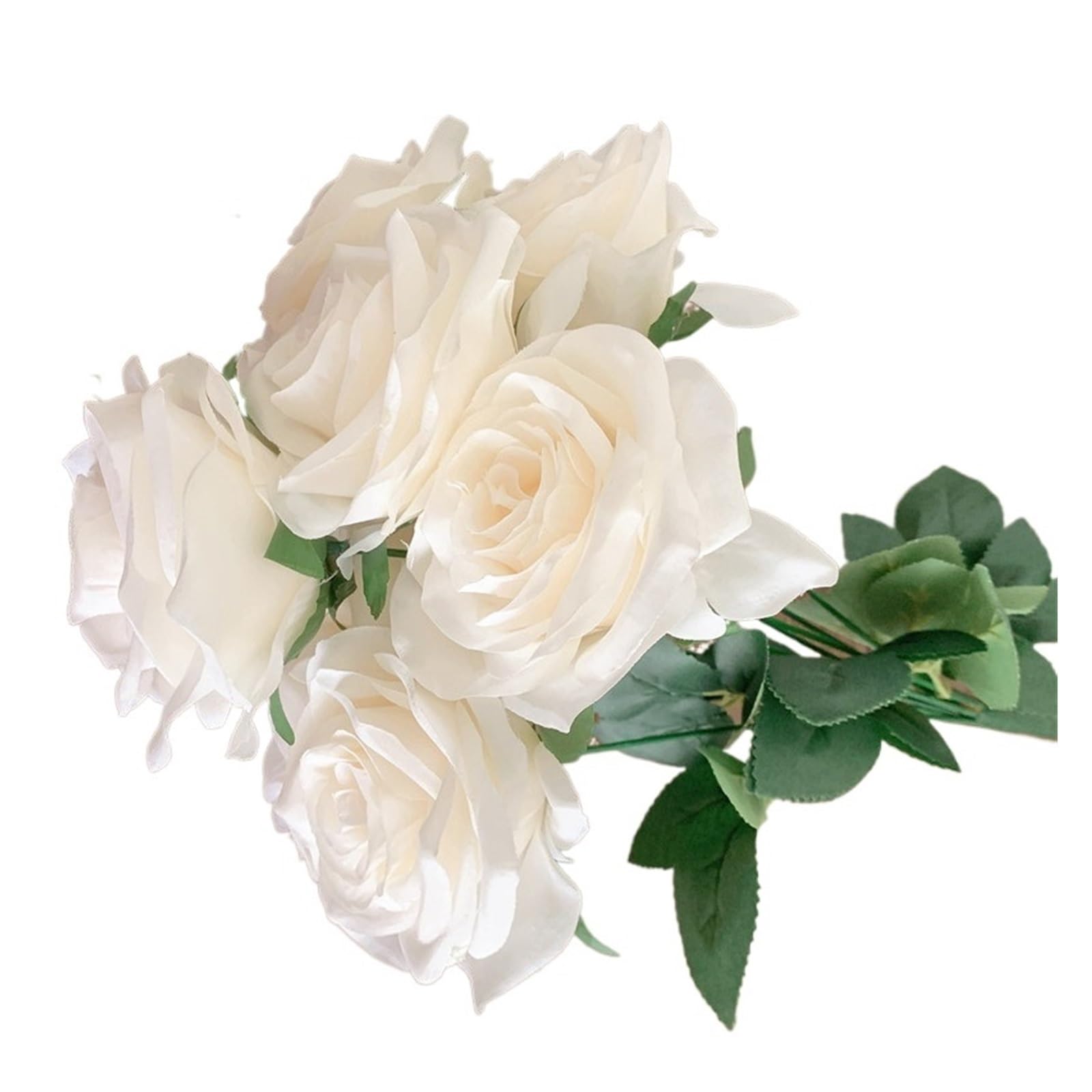 Casetlong 1PC Bouquet Artificial Flower Milk White Ivory Hite Fake Living Room Decoration Wedding(2)