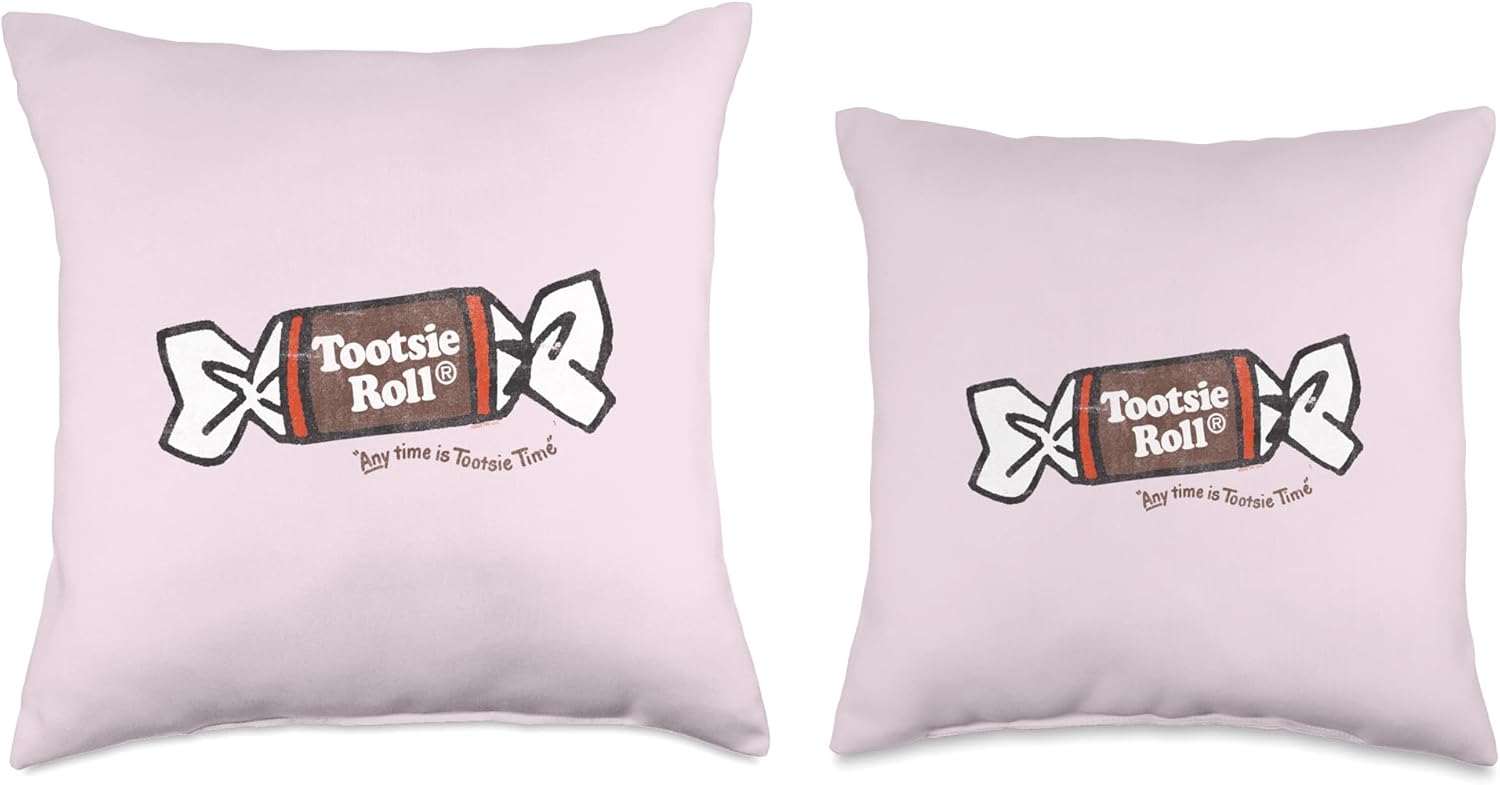Tootsie Roll Retro Sketched Wrapper Candy Throw Pillow