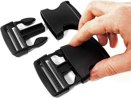 Miniatura 5 de Craft County Hebillas de liberación lateral de plástico plano de 2 pulgadas, hebillas resistentes para equipo de campamento, correas de mochila,