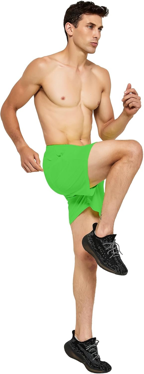 DEMOZU Men's 5" Running & Tennis Shorts - Lined Quick-Dry Athletic Workout Shorts with Pockets - Image 4