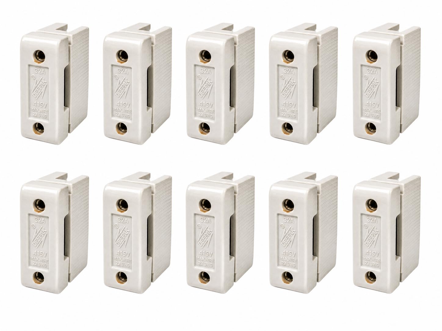 32 AMP Kitkat Fuse Porcelain Brass (Pack of 10) | 32 Amp Cutout | 32amp Kit Kat Fuse-image-27