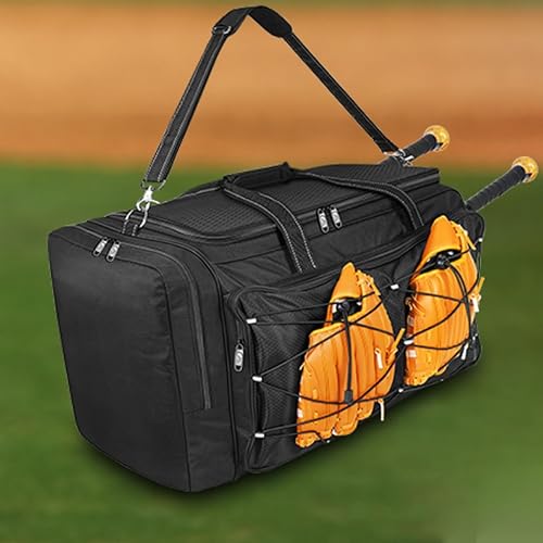 Miniatura 9 de MATEIN Bolsa de béisbol, bolsa de equipo de béisbol extragrande para equipo de béisbol, con compartimento ventilado para zapatos, bolsa de softbol