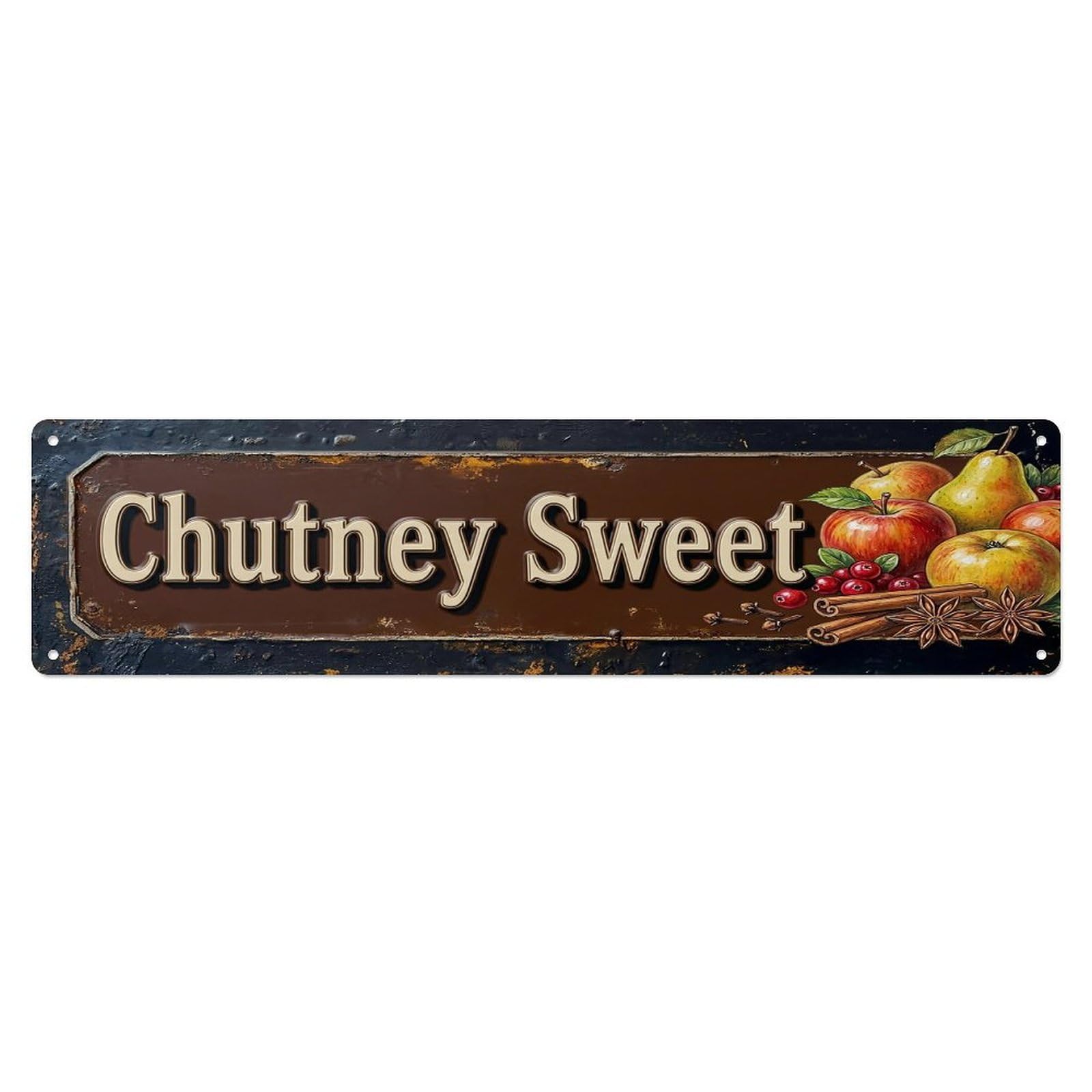 Vintage Chutney Sweet Fruity Farmhouse Metal Tin Sign