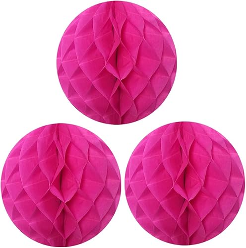 Wrapables Juego de 3 bolas de panal de tela de 12 pulgadas para decoración de bodas, fiestas de cumpleaños, baby showers, y decoración de guardería,