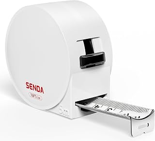 SENDA 16FT/5M Mini Tape Measure Compact Pocket Retractable Dual Inch/Metric Scale for DIY Crafts Home Office (White)