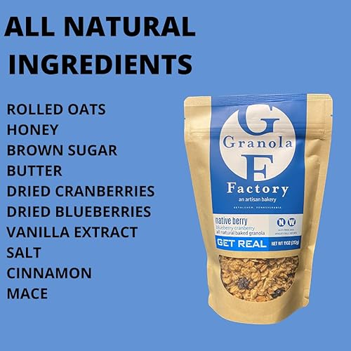 Miniatura 5 de Granola Factory Native Berry, Bocadillo de cereales para el desayuno totalmente natural, dulce y salado (paquete de 3), 11 onzas (paquete de 3)