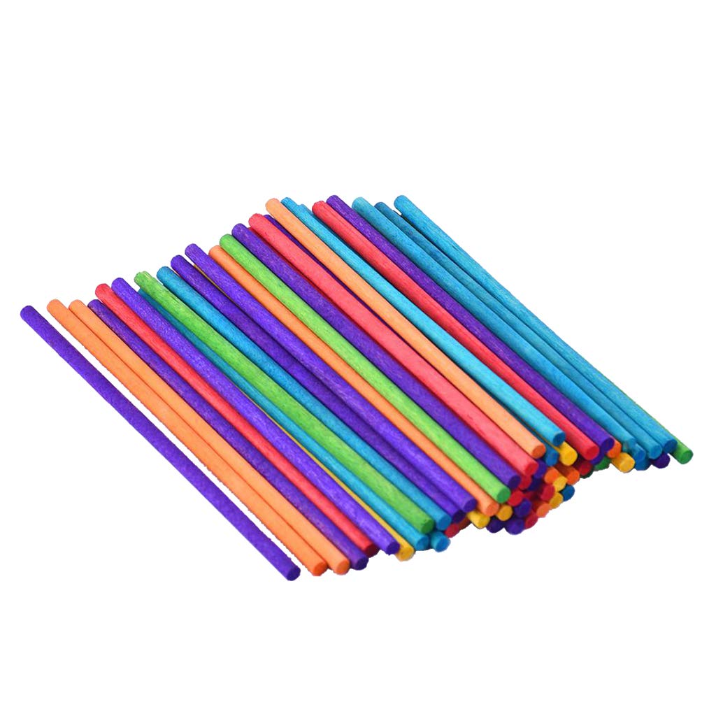 CALANDIS? 60x Mixed Round Shape Birch Wooden Sticks for Ice Cream Making DIY Crafts | Wooden Pieces | Crafting Pieces | Multi-Purpose Craft Supplies-picture-14