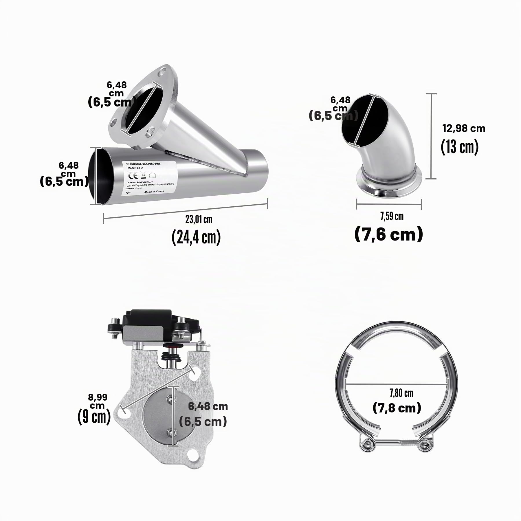 Samger 2.5" 63 mm acero inoxidable escape eléctrico silenciador trasero válvula de escape sistema sistema con mando a distancia Se requiere soldadura