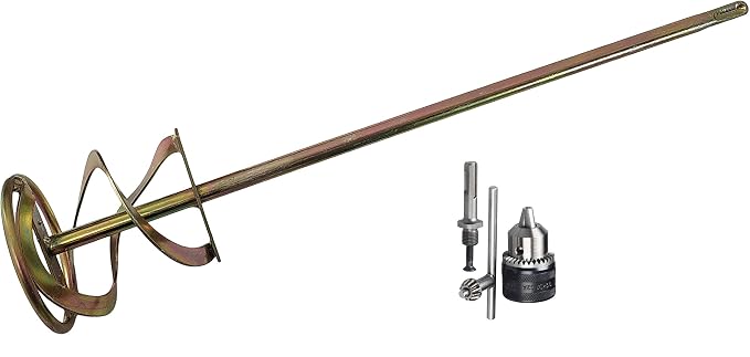 DUMDAAR mini paint mixer rod Suitable for Drilling Machine and hammers 15"x 3" Steel with 13mm drill chuck adaptor