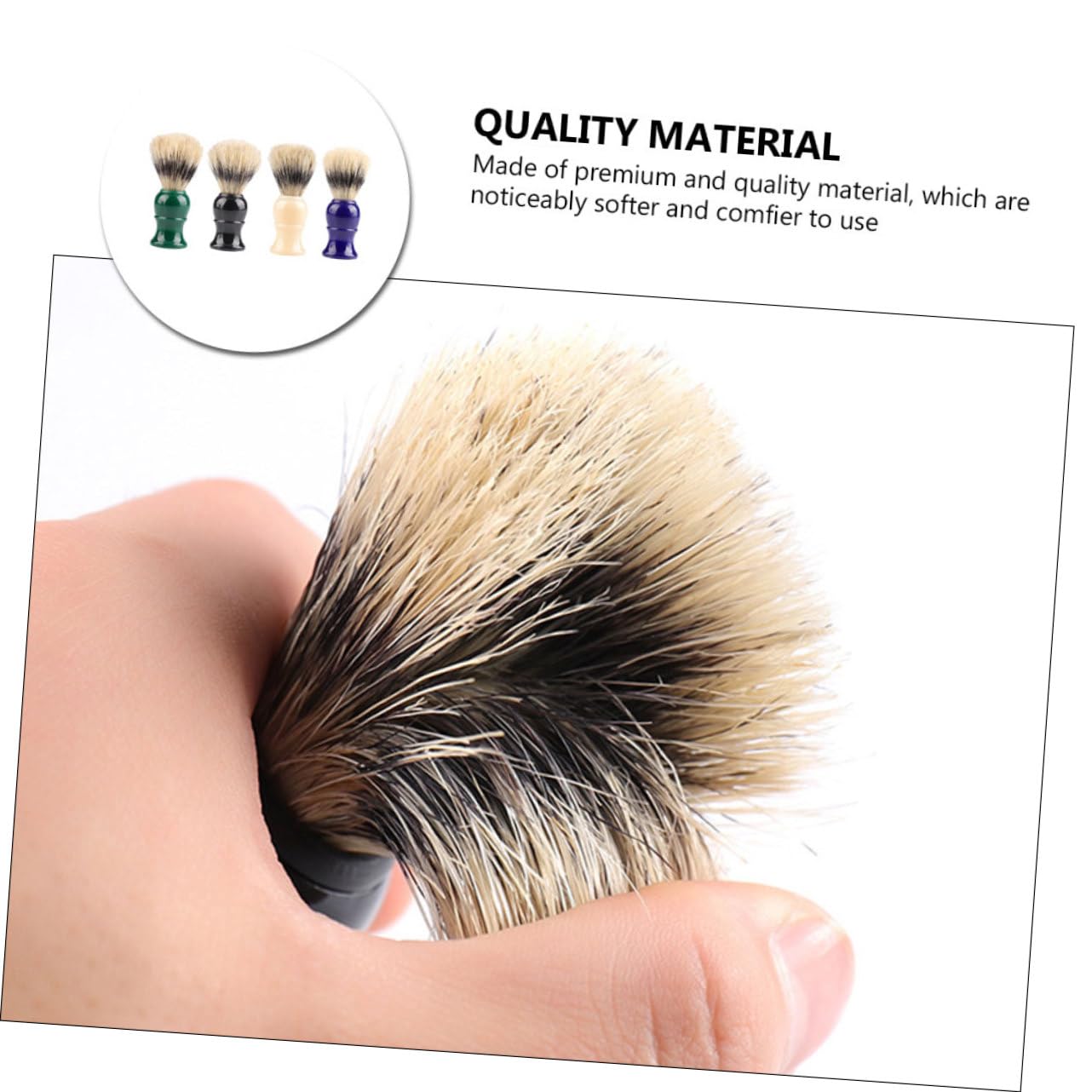 4pcs Shaving Brush Soft Bristle Beard Care Tool Men's Pocket Brush Personal Care Accessory