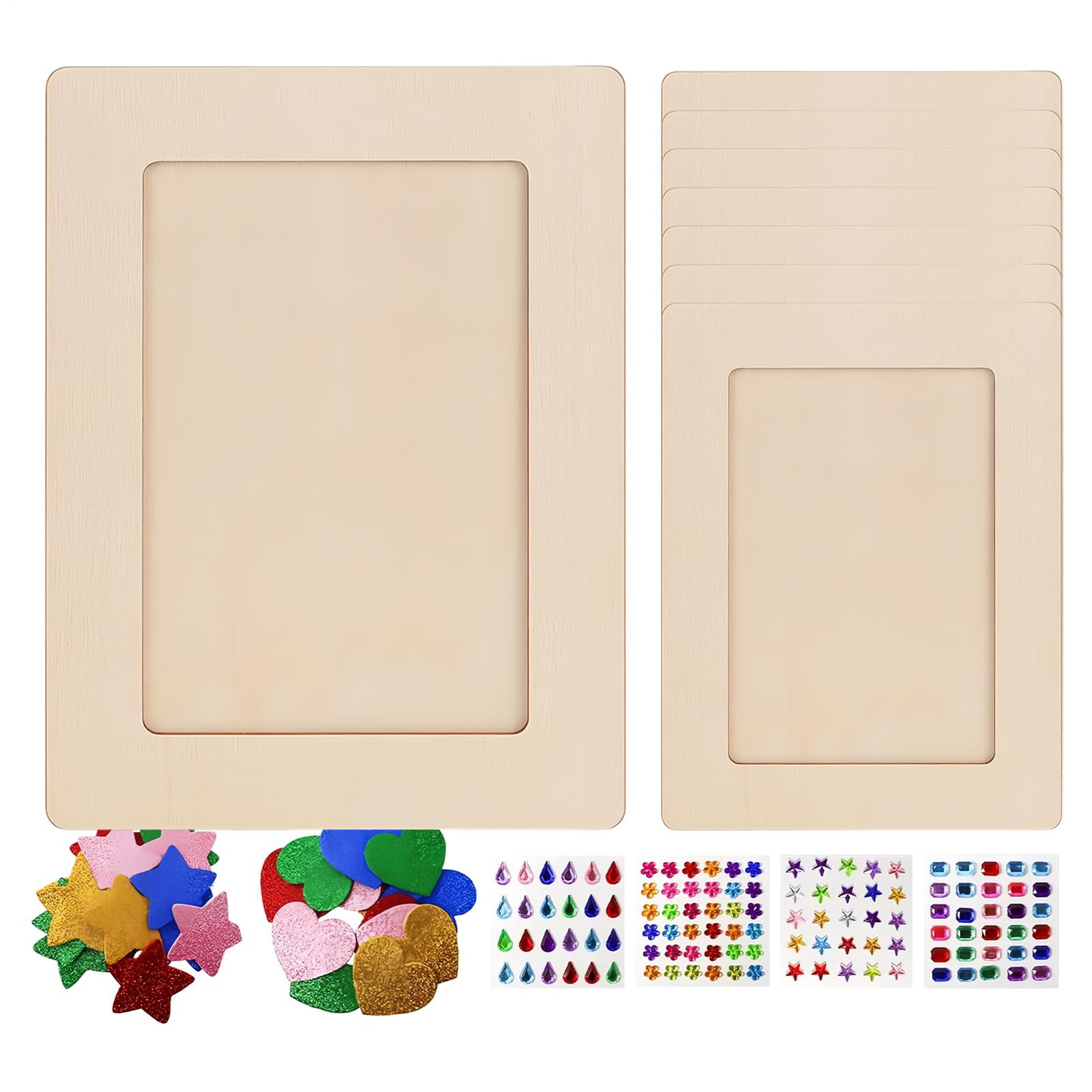 Cadre photo en bois noble ensemble d'affichage d'art et paillettes