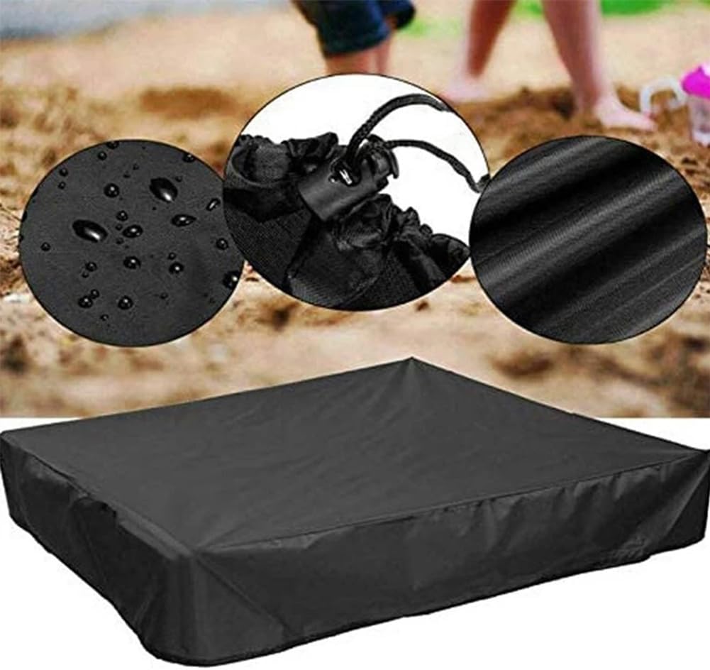 Sandbox Cover Square Sandbox Lid 70.8"x70.8"x7.8" Garden Outdoor Sand Box Cover with Drawstring for Protecting Sandpits Small Swimming Pools Furniture,L